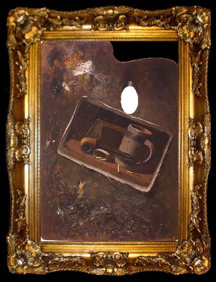 framed  John Frederick Peto Stilleben aufeiner Palette, ta009-2